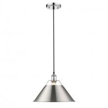  3306-L CH-PW - Orwell CH Large Pendant - 14" in Chrome with Pewter shade